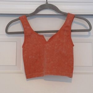 Women's Ribbed Coral Washed Tank Top